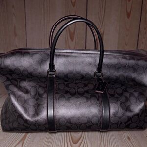 Coach Black and Gray Men's Duffel Bag